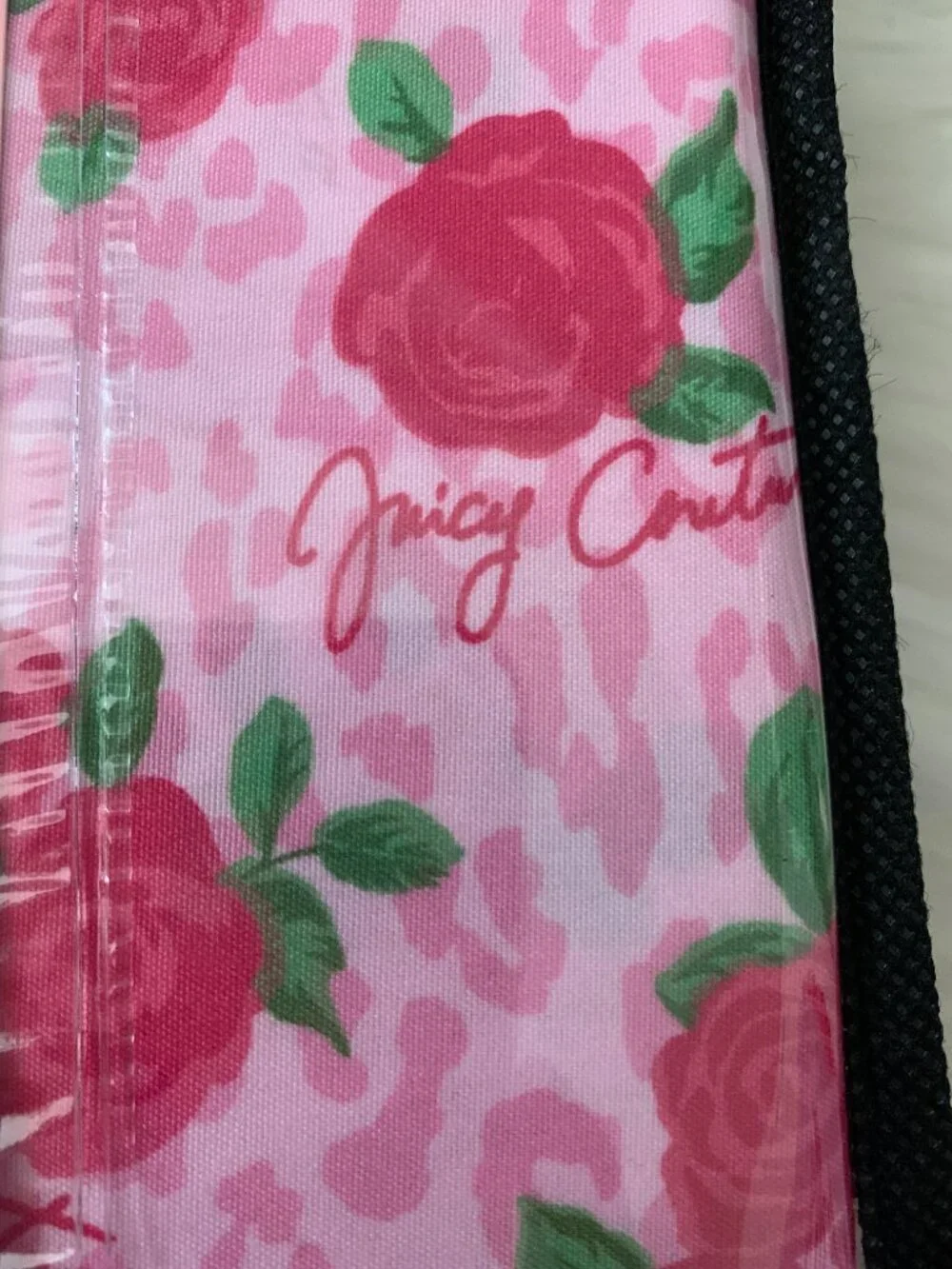 JUICY COUTURE Rose Animal Printed Full Sized Bed Sheets Set in Pink Multi